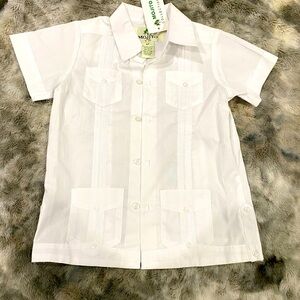 Boys shirt “ Guayabera” white NIB size 4
